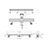 Rigola De Dus ZenFlow MB2 550mm,Faiantabila, Otel Inoxidabil, Negru Mat-Diplon