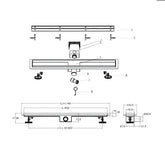 Rigola De Dus ZenFlow MB2 850mm, Faiantabila, Otel Inoxidabil, Negru Mat-Diplon