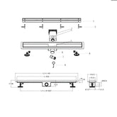 Rigola de Dus BZ8502MB-850mm Negru Mat din Otel Inoxidabil-Diplon