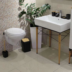 Set Accesorii Baie, Culoare Negru, 6 piese, SL8609-S