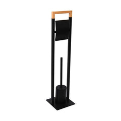 Set Suport Hartie Igienica si Perie WC SB3201BL, 76 cm, Negru