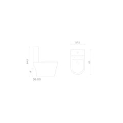 Set Vas WC Monobloc Rimless Ventura Leon, 38x61,8 cm, Rezervor 3/6L, Capac Soft-Close, Alb