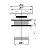 Ventil Lavoar 1/4 Diplon WB65B12-MB cu Capac Click-Clack, Finisaj Negru Mat-Diplon
