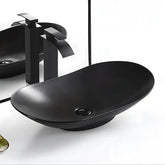 Lavoar pe blat WB6304 63.5x37cm,Material Portelan, Culoare Negru, Design Modern, Finisaj Mat-Diplon