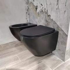 Vas WC Suspendat WS6405MB, Culoare Negru, Material Portelan