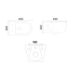 Vas WC Suspendat WS6405MB, Culoare Negru, Material Portelan