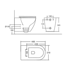 Vas WC Suspendat WS6405, Culoare Alb, Material Portelan