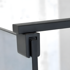 Paravan dus tip walk in BP6612 70*195cm, Diplon, Sticla securizata neagra 8 mm, Profil Aluminiu Negru