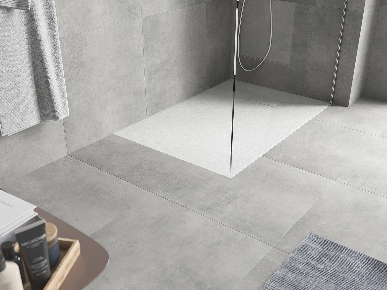 Cadita de Dus SMC 80x100cm, Alb, Sifon Inclus, Mexen