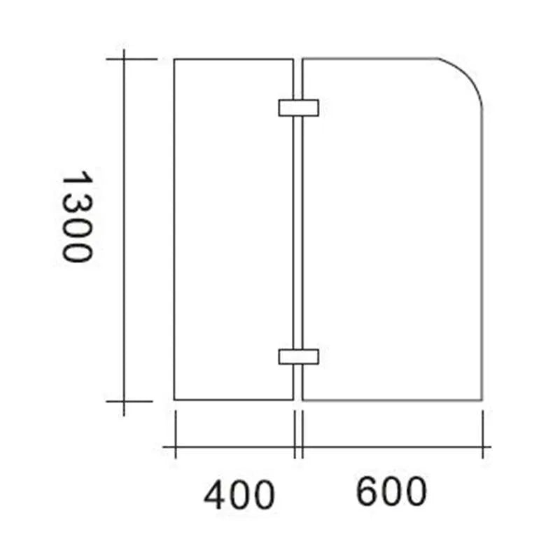 Paravan Cada Pliabil BP2801 100cm X 130cm, Sticla Securizata, Profil Cromat din Aluminiu