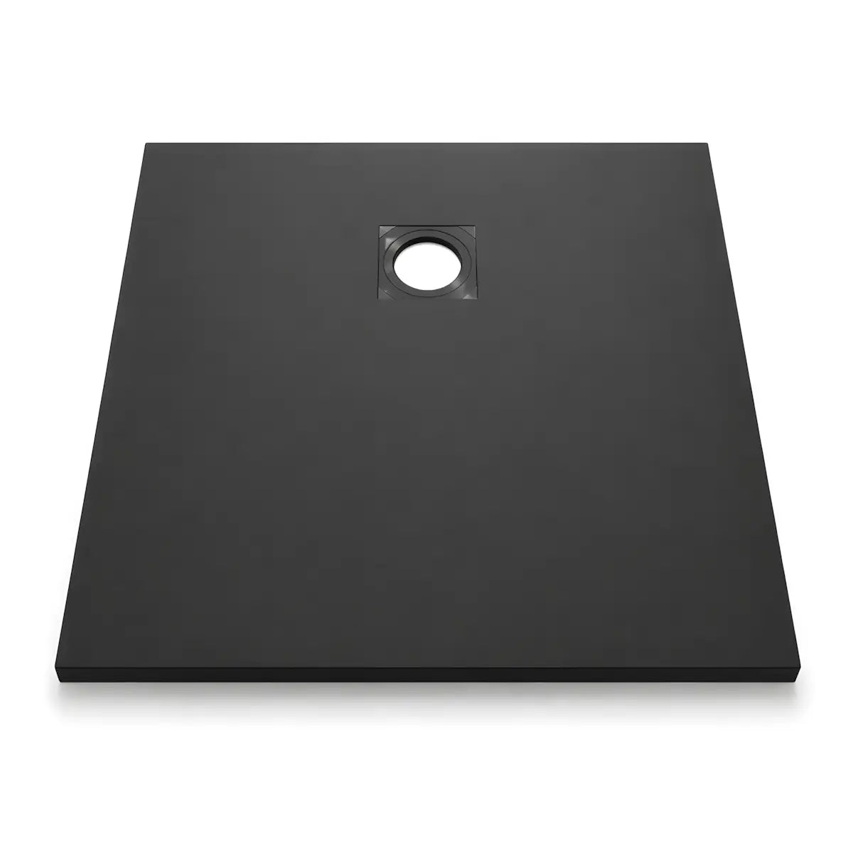 Cadita de Dus Iva 90x90cm, Compozit, Neagra, Model Slim