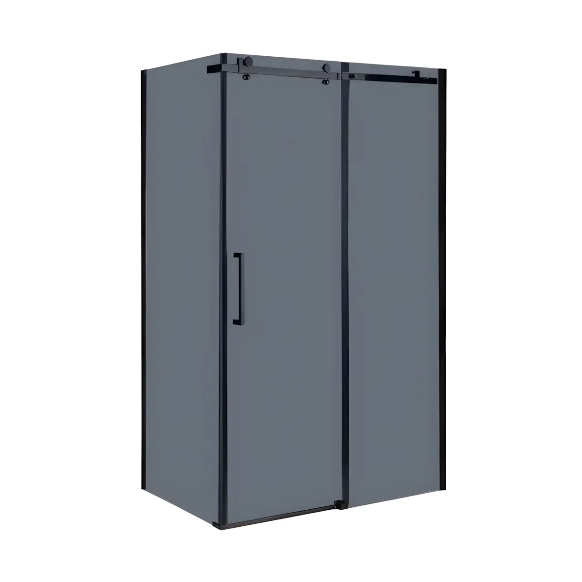 Cabina de dus BR6610CG, Dimensiune 80x100cm, Sticla Securizata Gri 8mm, Profil Negru, Usa culisanta