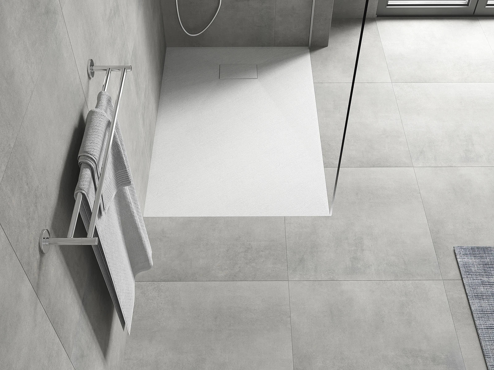 Cadita de Dus SMC 80x100cm, Alb, Sifon Inclus, Mexen