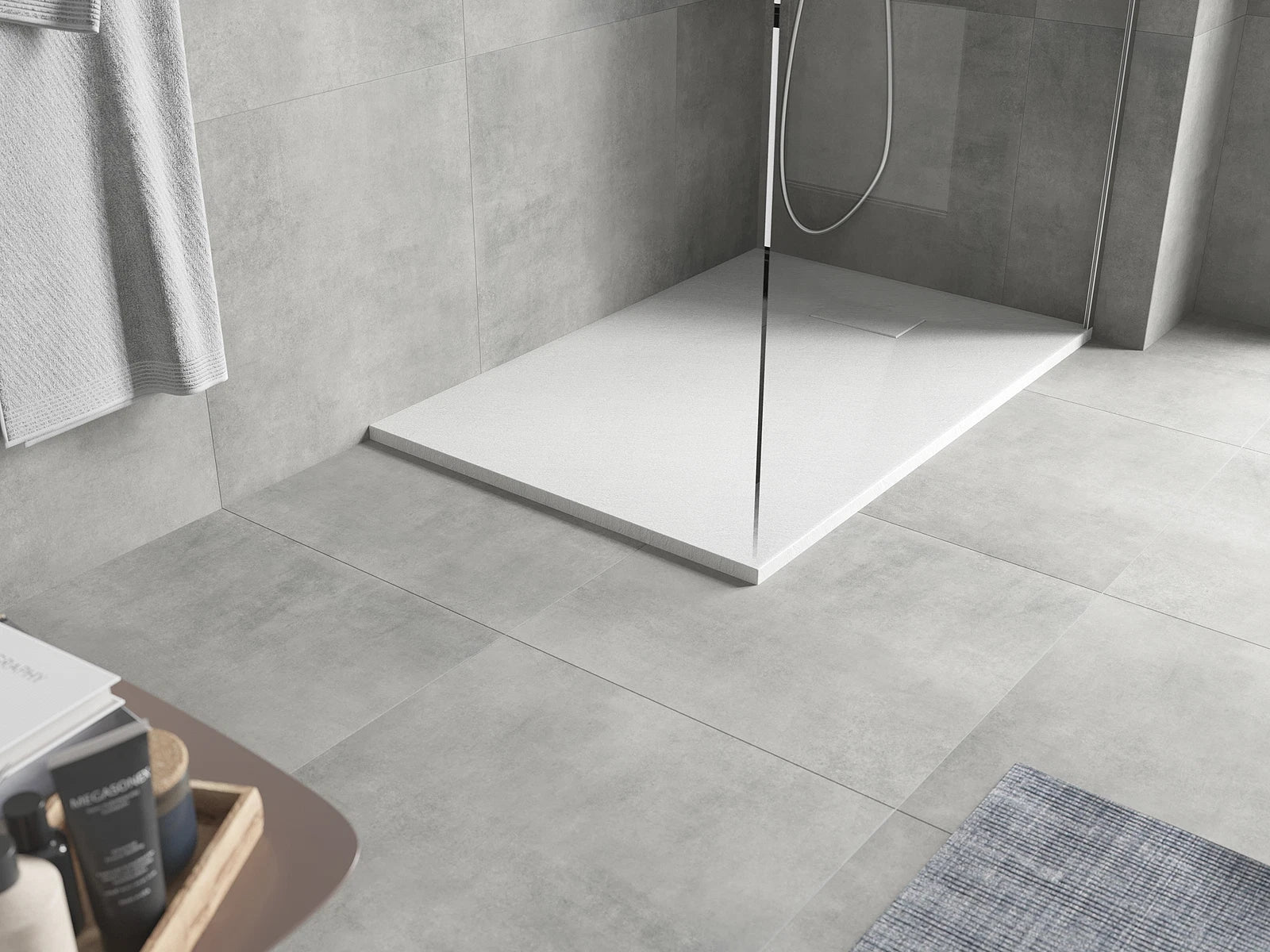Cadita de Dus SMC 80x100cm, Alb, Sifon Inclus, Mexen