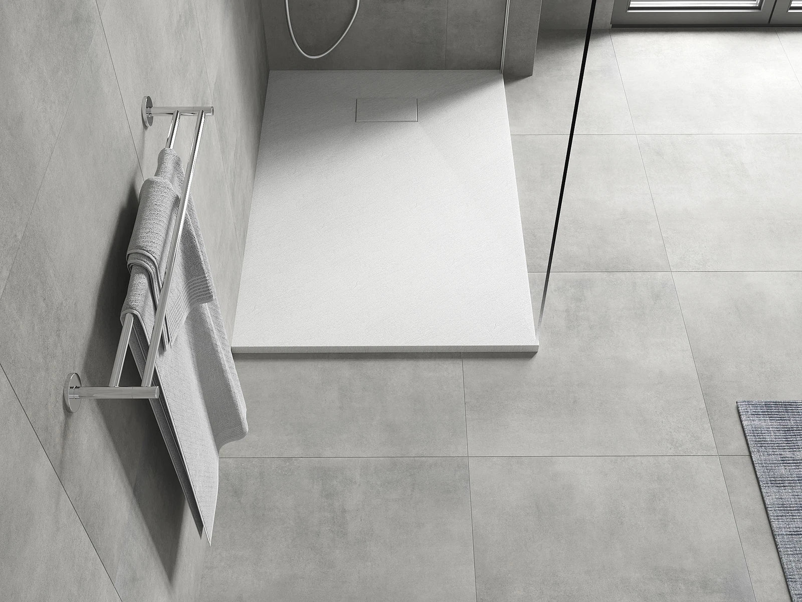 Cadita de Dus SMC 80x100cm, Alb, Sifon Inclus, Mexen