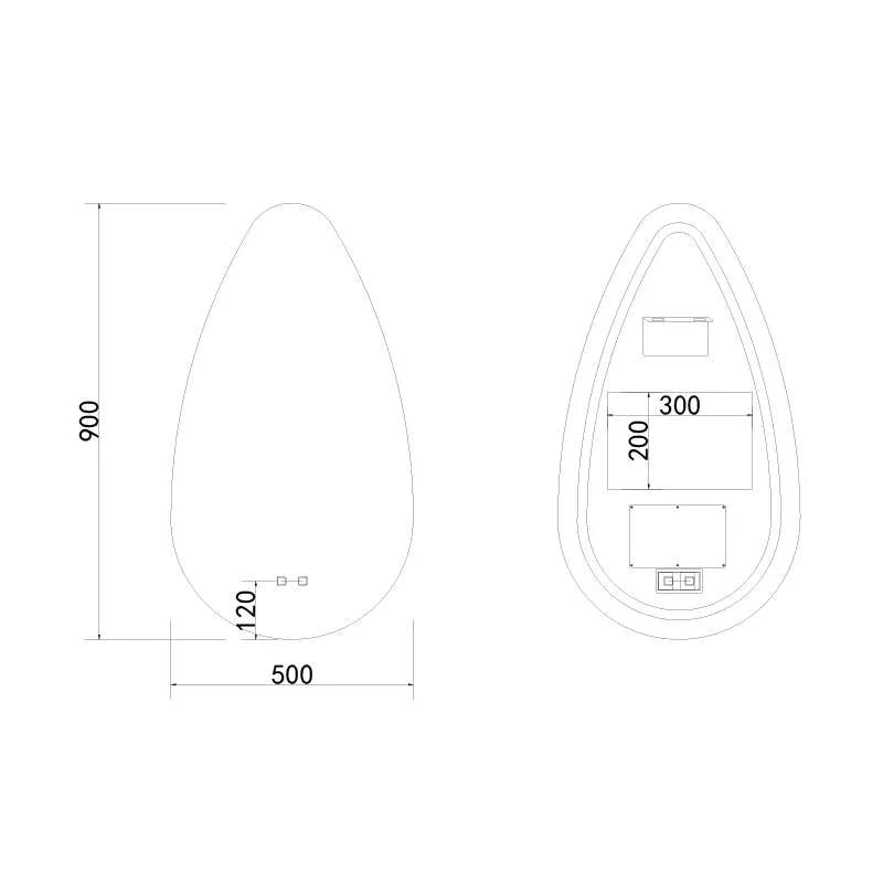 Oglinda baie J1584 cu iluminare LED si Functie Dezaburire, Dimensiune 50*90cm-Diplon