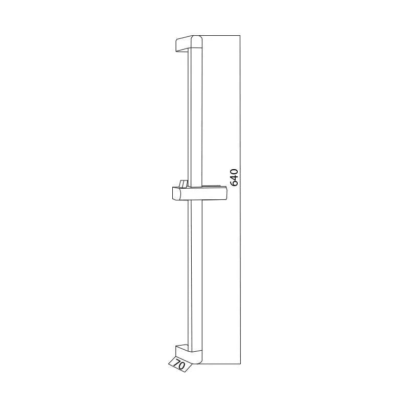 Bara de Dus cu Suport Reglabil BG1607, 64 cm, Metal, Finisaj Cromat