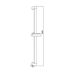 Bara de Dus cu Suport Reglabil BG1607, 64 cm, Metal, Finisaj Cromat