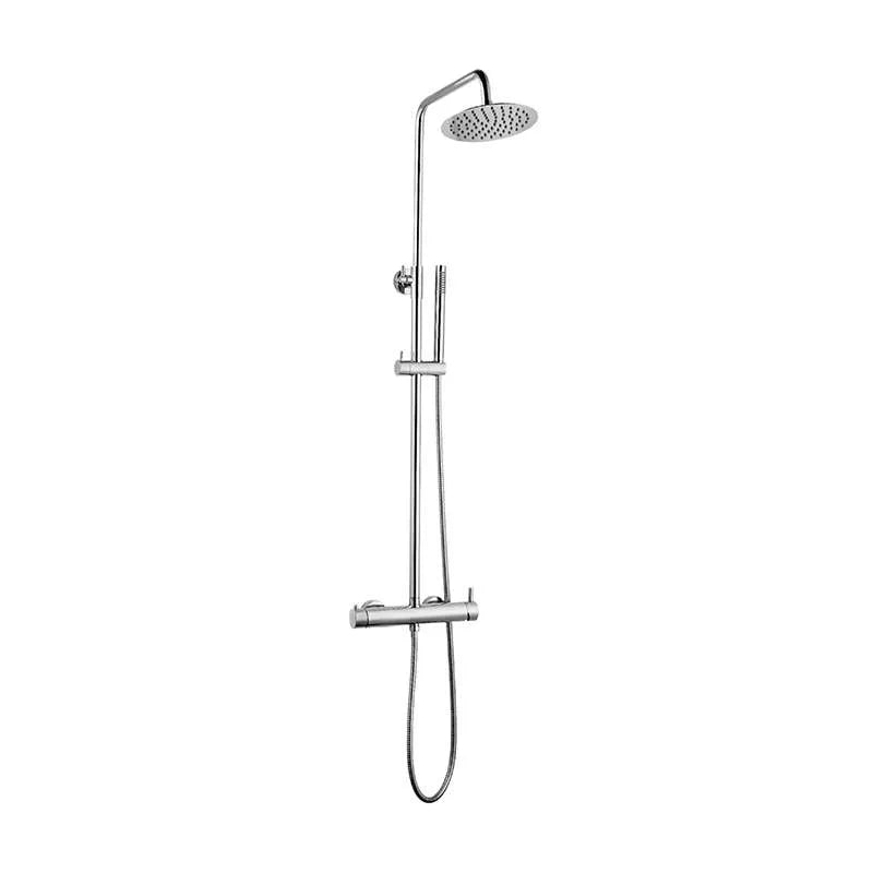 Coloana de dus cu baterie BGQ4901, Culoare Argintiu Cromat, comutator, Para fixa si mobila