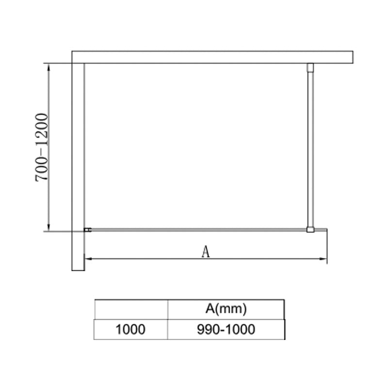 Paravan dus tip walk in Diplon BP5717, 100X200cm, Sticla clara securizata 8mm