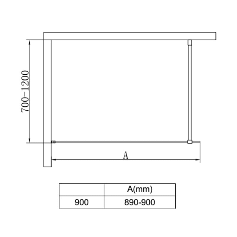 Paravan dus tip walk in Diplon BP5717, 90X200cm, Sticla clara securizata 8mm