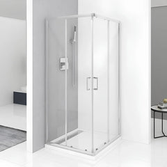 Cabina de dus BR6692CA-80*80cm, Sticla Securizata, Cadru Aluminiu cu Reglare, Usi Culisante