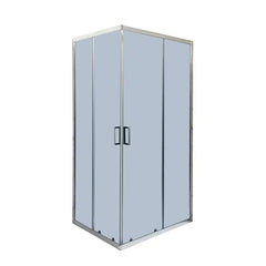 Cabina de dus BR6692CG-80X100cm, Sticla Securizata Gri, Cadru Aluminiu Cromat, usi Culisante