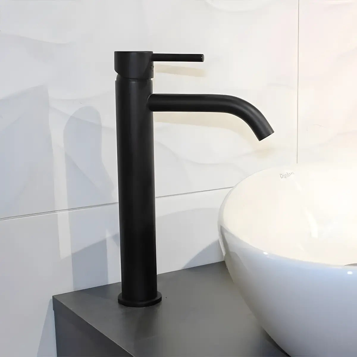 Baterie inalta pentru lavoar ST2512-1BL, Material Alama, Finisaj Cromat, Cartus ceramic, Negru, Outlet-Diplon