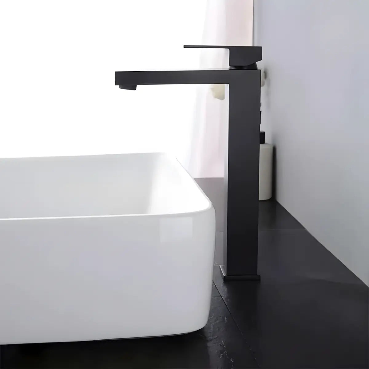 Baterie inalta pentru lavoar ST2532-1BL, Monocomanda, Material Alama, Finisaj Negru Mat, Cartus Ceramic-Diplon