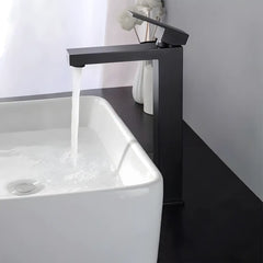 Baterie inalta pentru lavoar ST2532-1BL, Monocomanda, Material Alama, Finisaj Negru Mat, Cartus Ceramic-Diplon