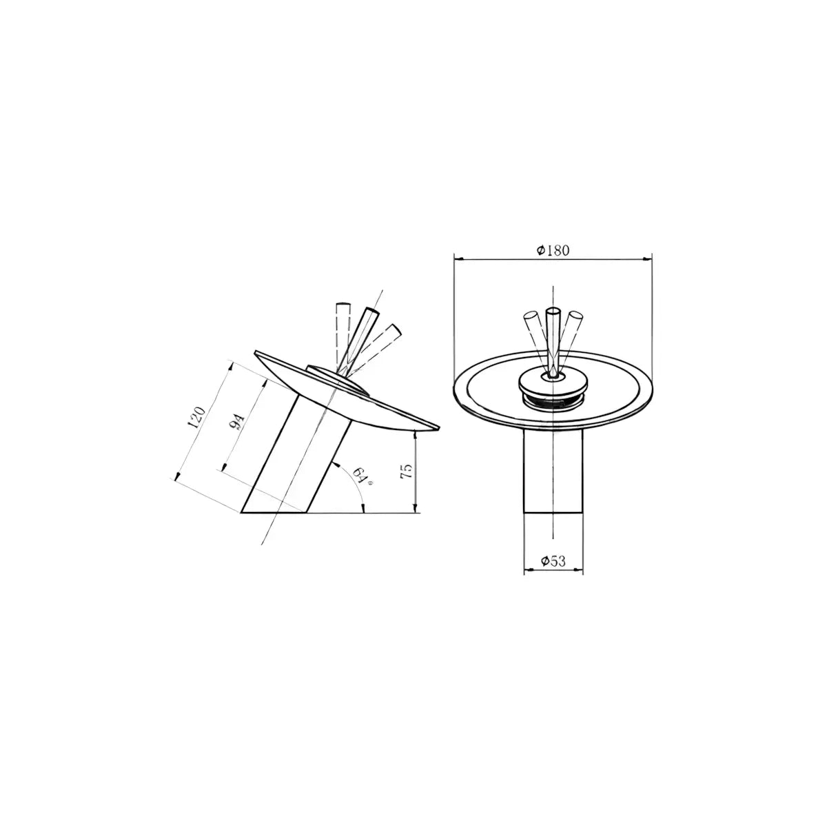Baterie lavoar tip cascada ST9905, Pipa Fixa, Material Alama, Cartus Ceramic-Diplon