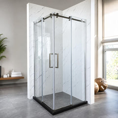 Cabina De Dus Gal 90x90cm, Sticla Securizata 8mm, Profil Aluminiu Cromat, Usi Culisante