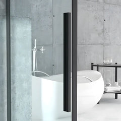 Cabina De Dus Oto 80x120cm, Sticla Securizata Gri 6mm, Profil Aluminiu Negru, Usa Culisanta