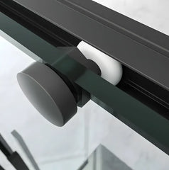 Cabina De Dus Oto 90x90cm Outlet, Sticla Securizata 6mm, Profil Aluminiu Negru, Usi Culisante-Diplon