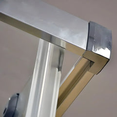 Cabina De Dus Pan 80x100cm, Sticla Securizata Gri, Profil Aluminiu Cromat, Usi Culisante