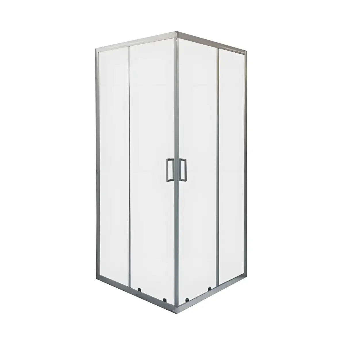 Cabina De Dus Pan 80x80cm, Sticla Securizata Mata, Profil Aluminiu Cromat, Usi Culisante-Diplon