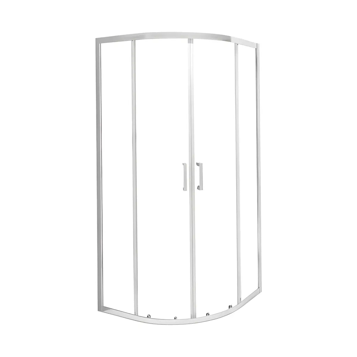 Cabina De Dus Semirotunda Pan R80cm Outlet, Sticla Securizata, Profil Aluminiu Cromat, Usi Culisante-Diplon
