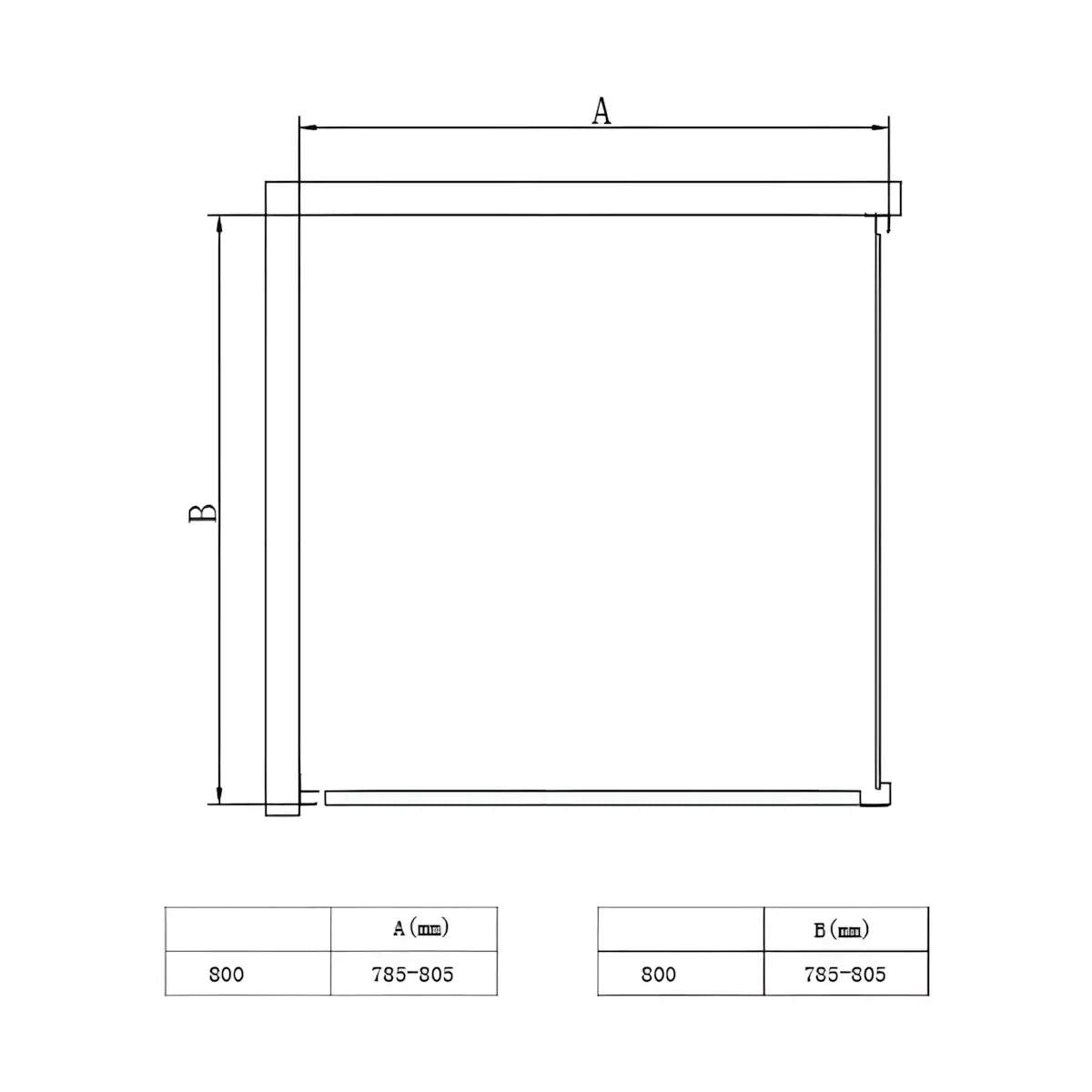 Cabina de dus BR5761CA-80, Dimensiune 80X80cm, Sticla Securizata Transparenta, Usa Culisanta-Diplon