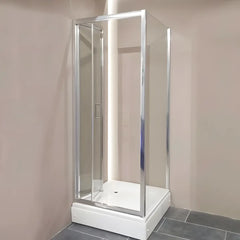 Cabina de dus BR5761CA-80, Dimensiune 80X80cm, Sticla Securizata Transparenta, Usa Culisanta-Diplon