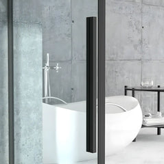 Cabina de dus BR6631CA 80X80cm, Sticla Securizata 6mm, Profil Aluminiu Negru, Usi Culisante-Diplon