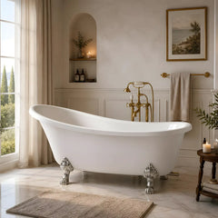 Cada Baie Freestanding Retro Klara 163x72cm, Acril, Finisaj Alb