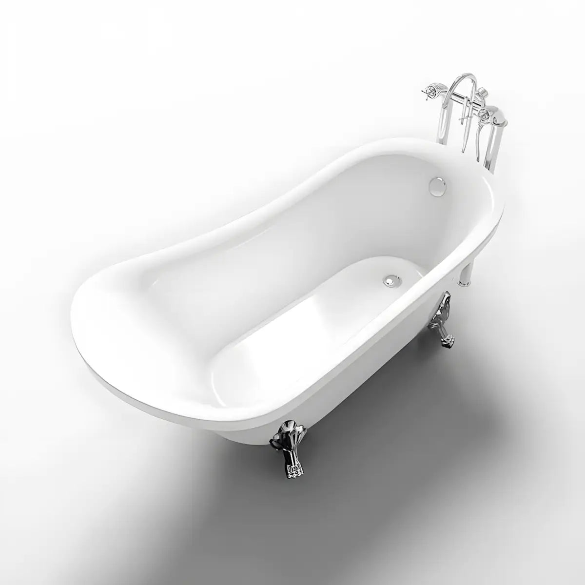 Cada Baie Freestanding Retro Klara 163x72cm, Acril, Finisaj Alb-Diplon