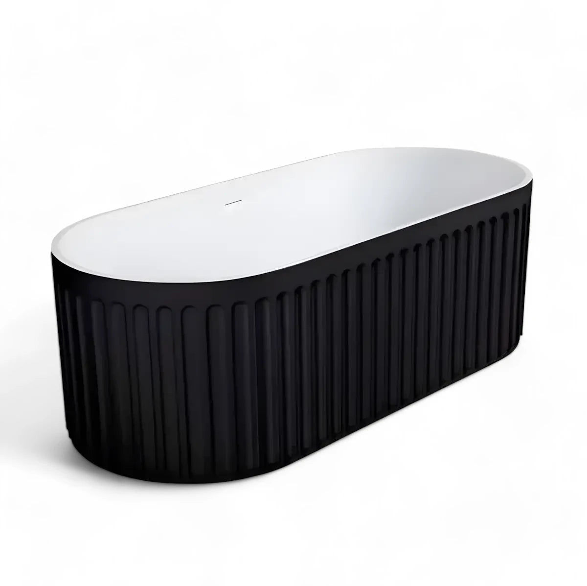 Cada Freestanding Helena 170×75cm, Compozit Piatra Artificiala, Finisaj Negru Mat-Diplon