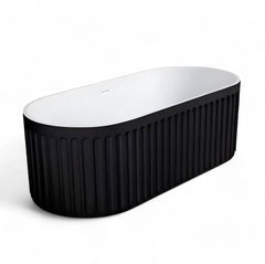 Cada Freestanding Helena 170×75cm, Compozit Piatra Artificiala, Finisaj Negru Mat-Diplon