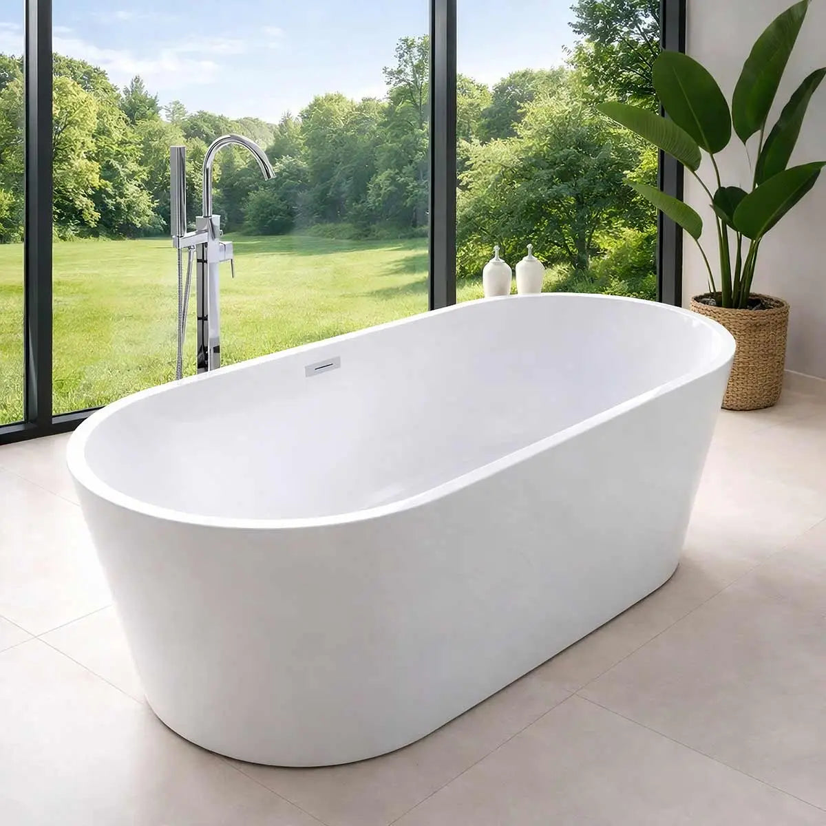 Cada Freestanding Nora 150x75cm, Acril Premium, Finisaj Alb, Outlet-Diplon