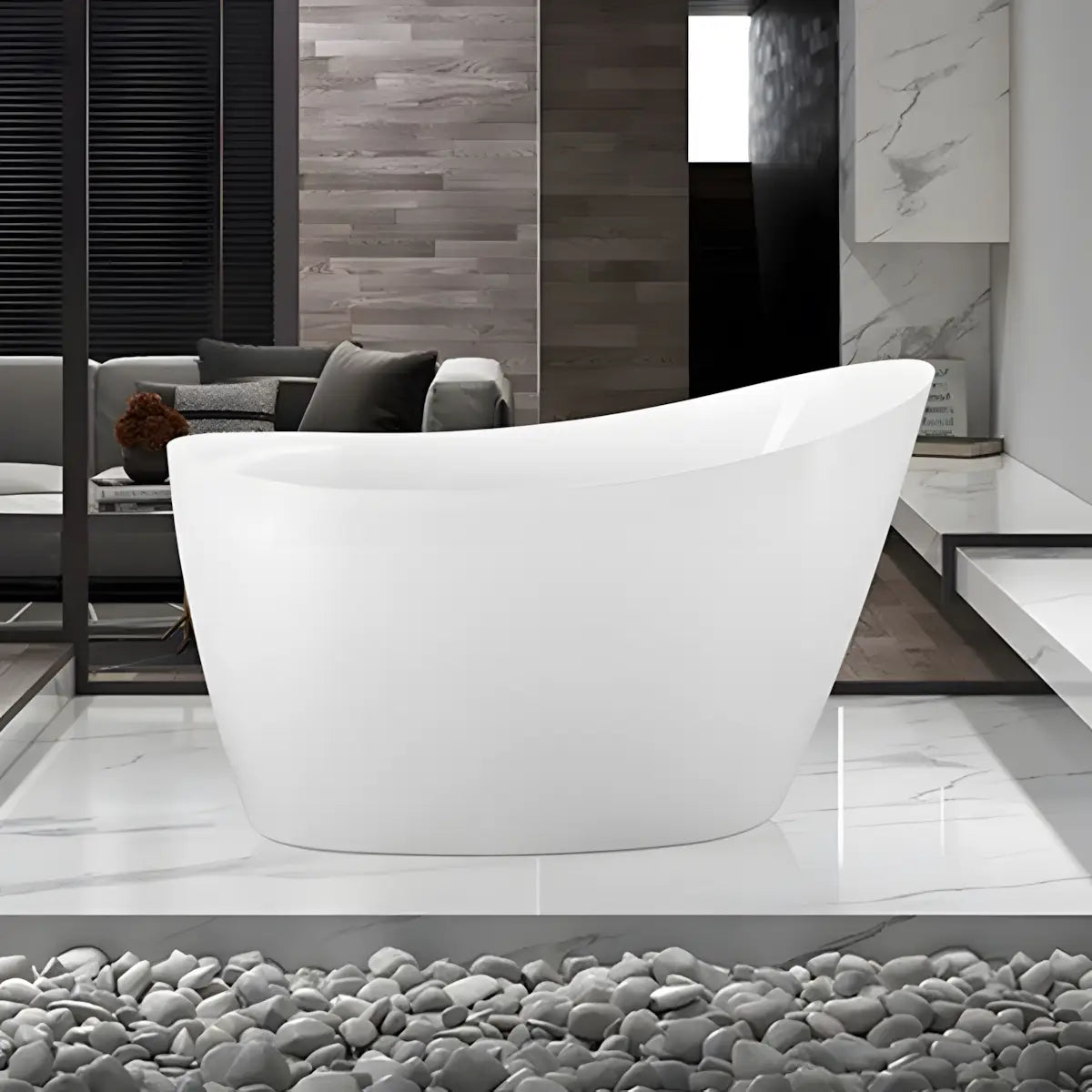 Cada Freestanding Sara 130x70cm, Acril, Alb-Diplon