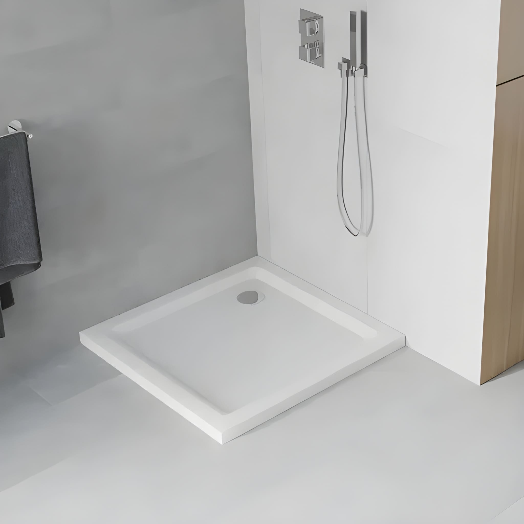 Cadita de Dus Slim 90×90cm, Acril, Sifon Inclus, Mexen Flat-Diplon