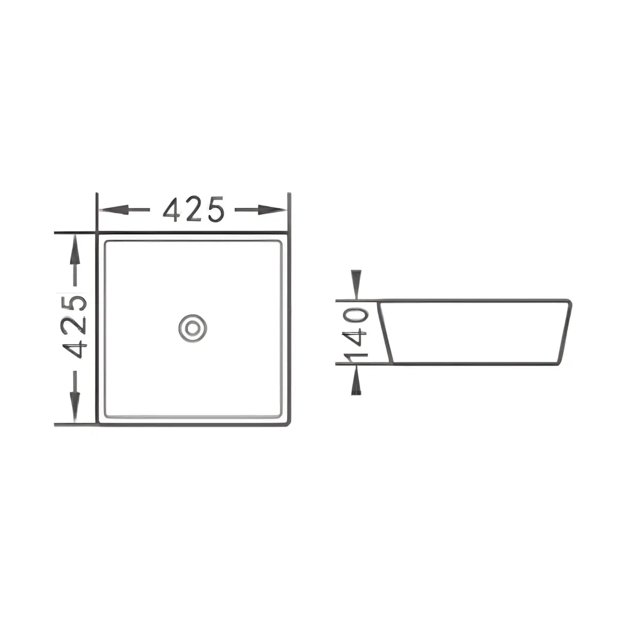 Lavoar Baie Pe Blat Galvej 42.5x42.5cm, Alb, Portelan, Outlet-Diplon