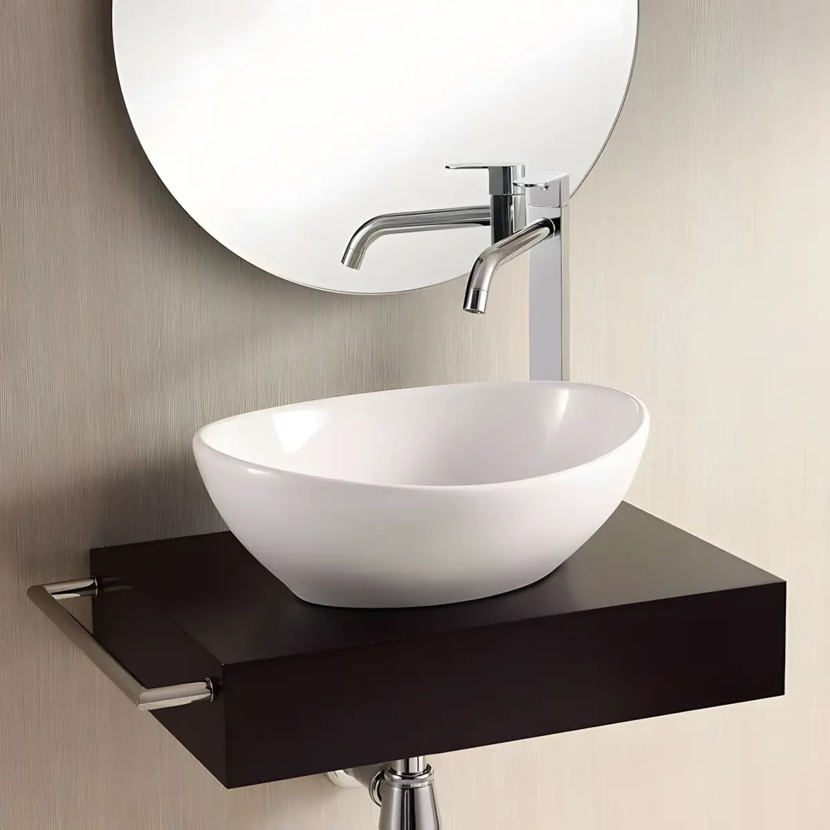 Lavoar Baie Pe Blat Manama 41x34cm, Alb, Portelan, Outlet-Diplon