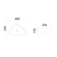 Lavoar Pe Blat Tuluz 46.5x33.4cm, Alb, Portelan, Outlet-Diplon